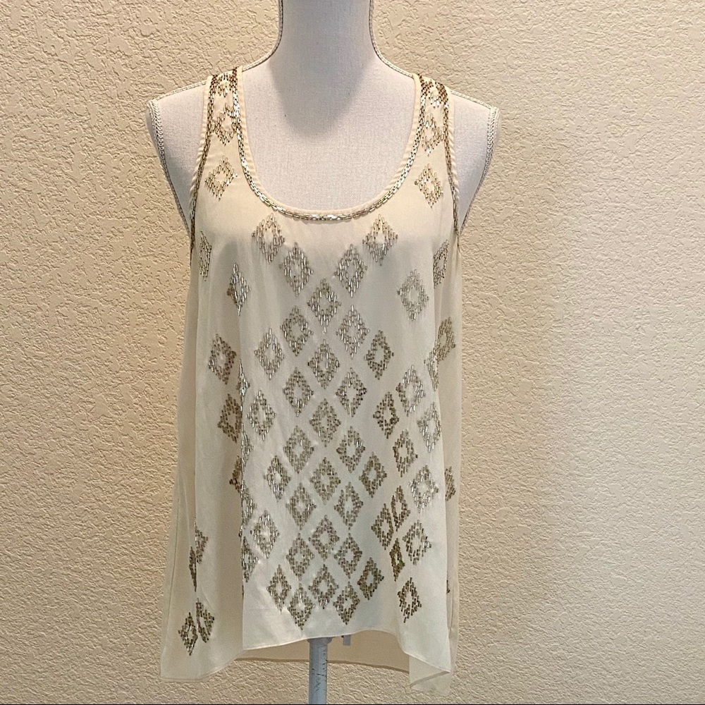 Beaded Cream Tank